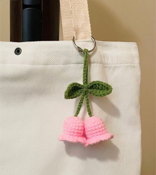 Handmade Crochet Bell Flower Bag Charm