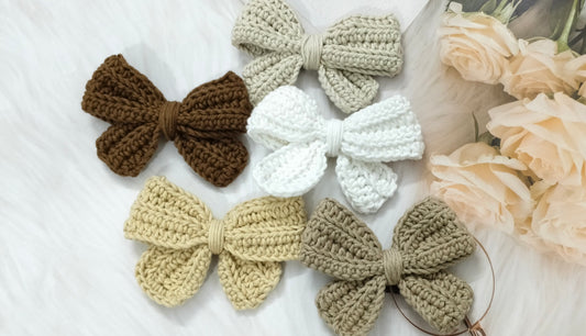 Handmade Crochet Bow hair clip